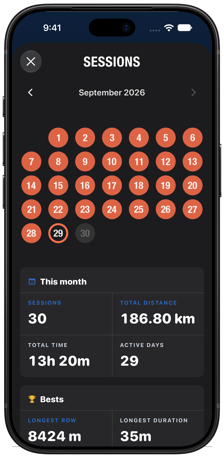 The streak calendar