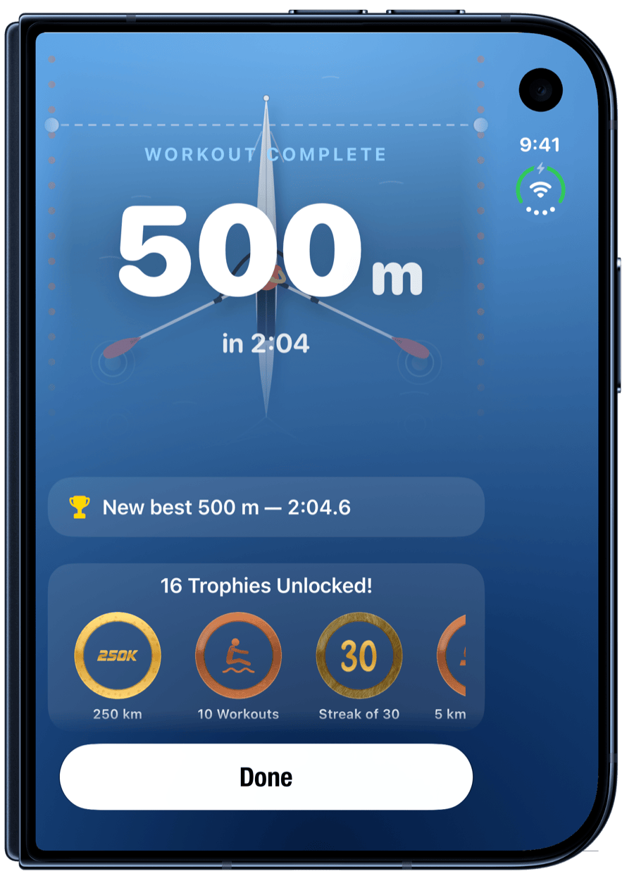 Workout Complete on iPhone Duo.
