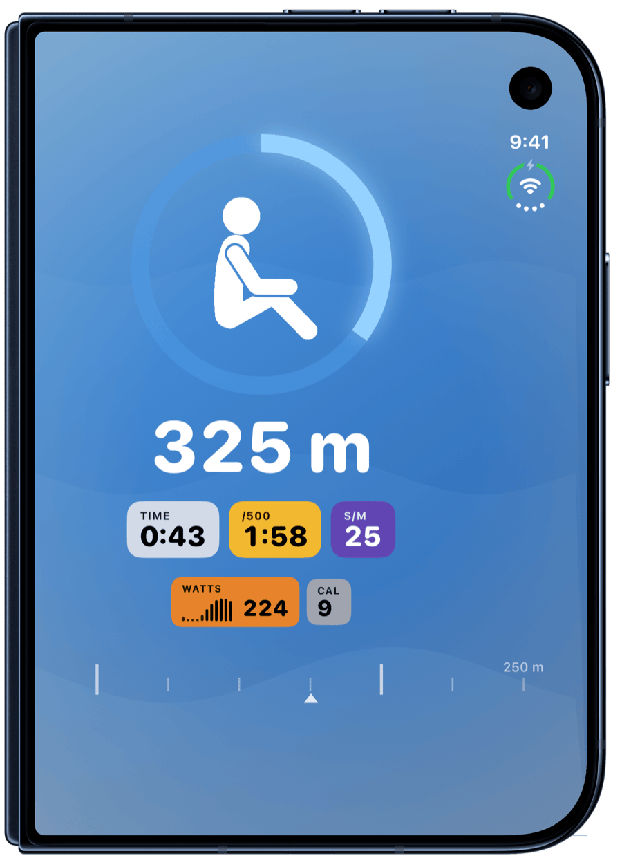 A live row on iPhone Duo.